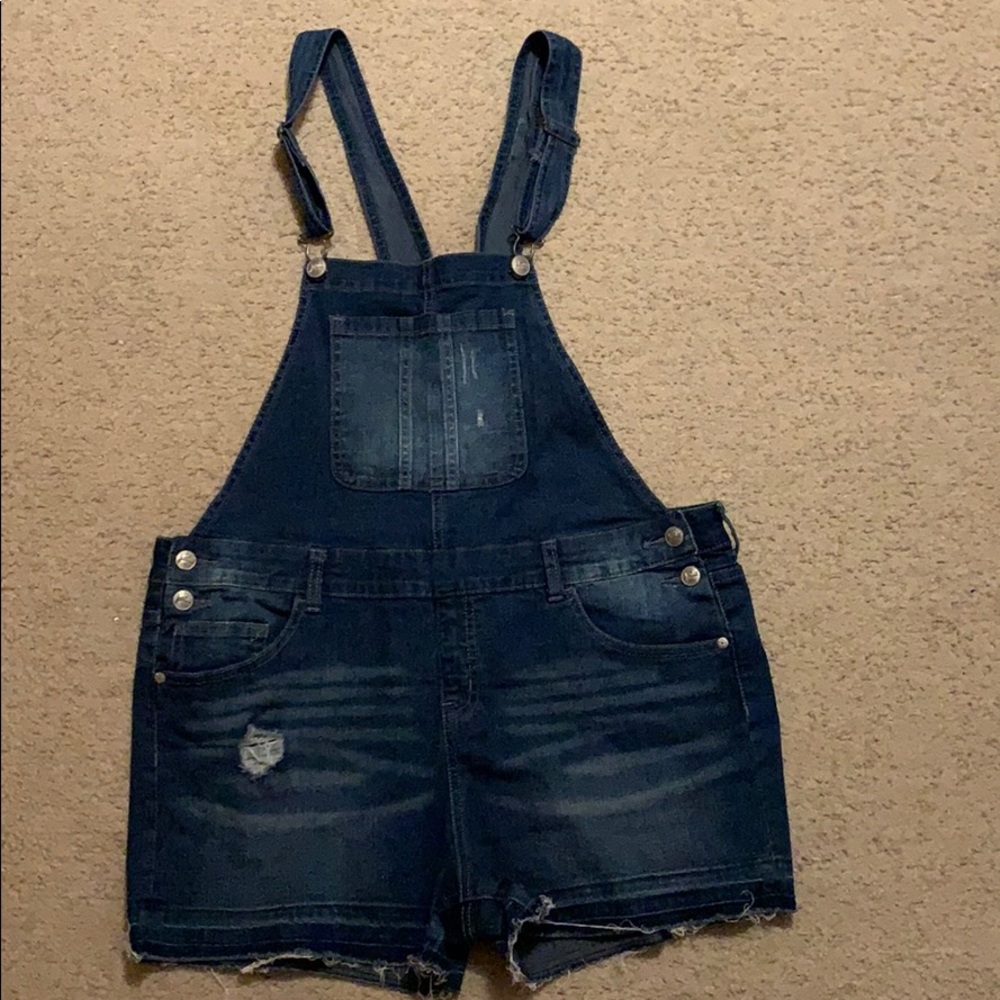 Justice Dark Wash Jean Overalls